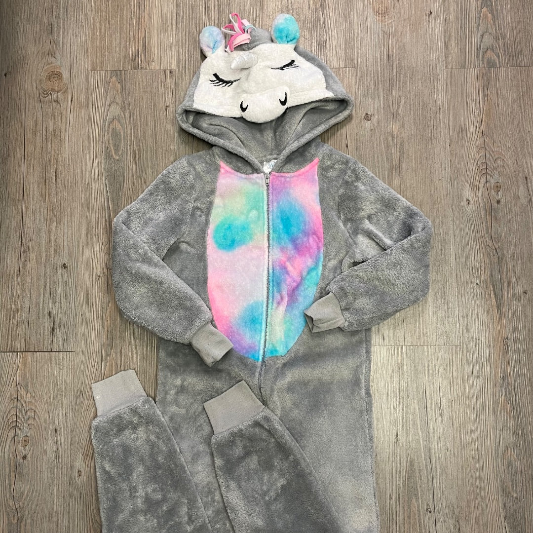 Multi Colour Jelly Fish Kids Hooded Zip PJ Onesie Unicorn, 7-8Y