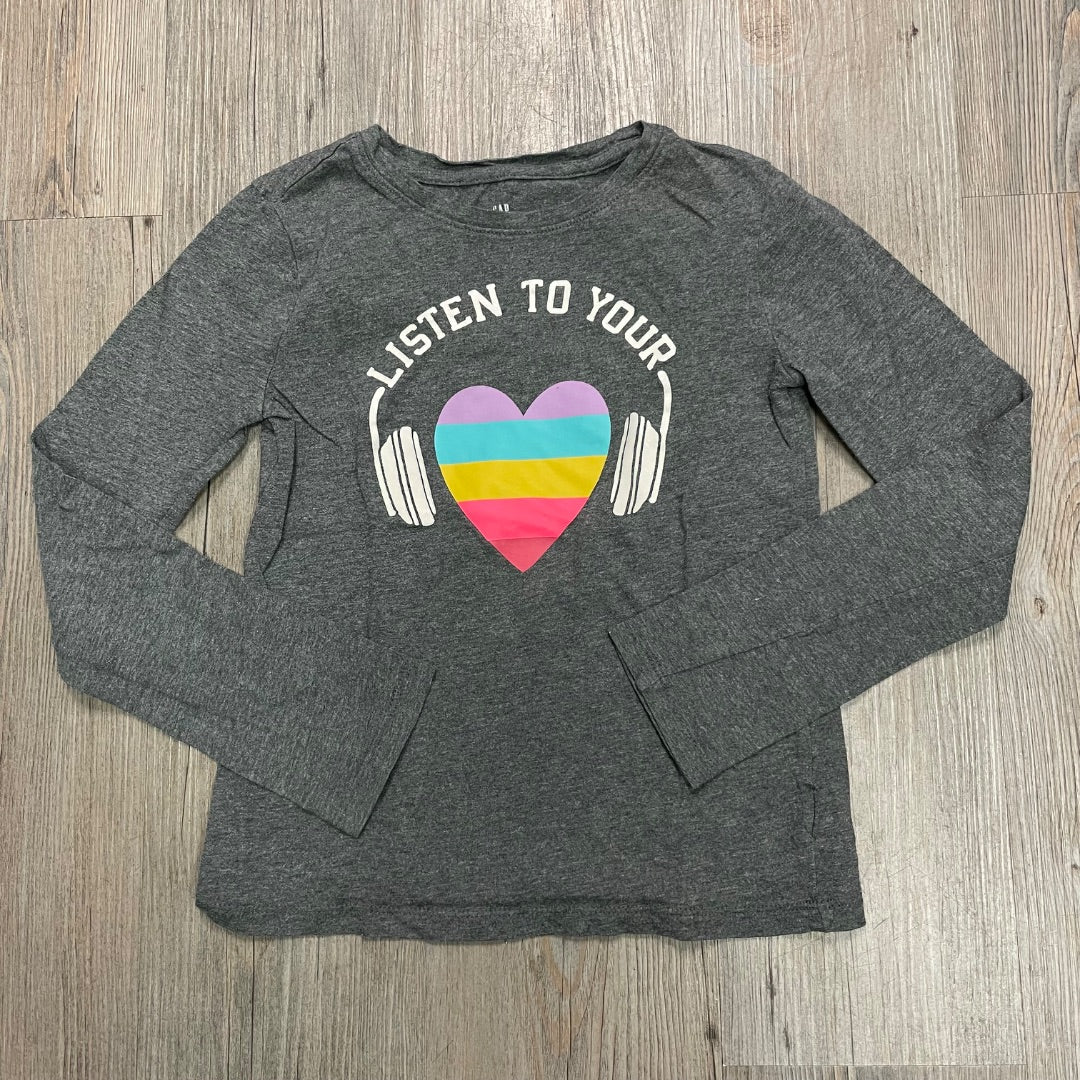 Grey Gap LS Top, 8-9Y