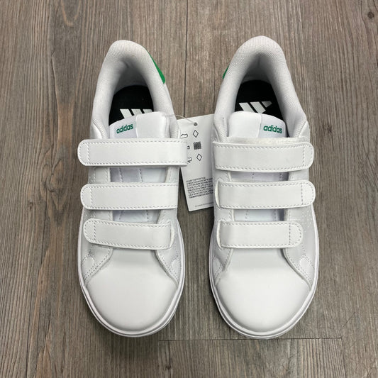 White Adidas Velcro Shoes, 2Y