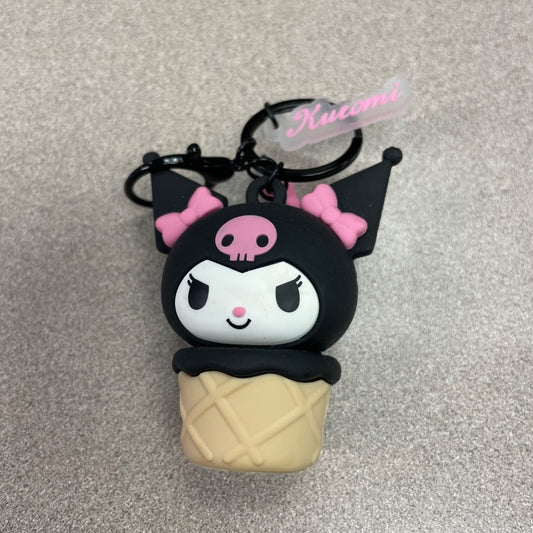 Black ,Beige Kuromi Key Chain, Pre-owned