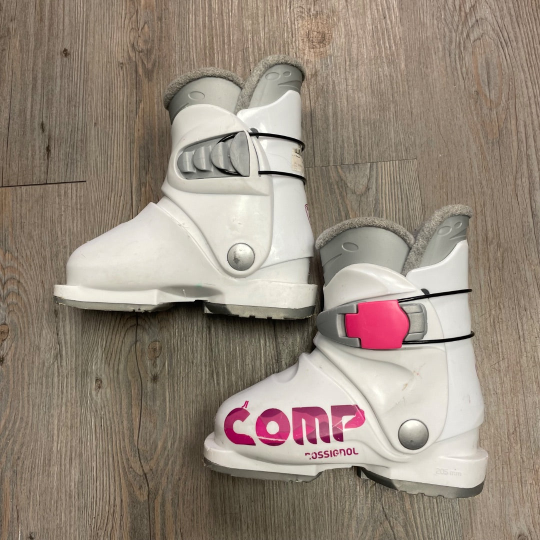 White Rossignol 205MM Ski Boots, 16.5
