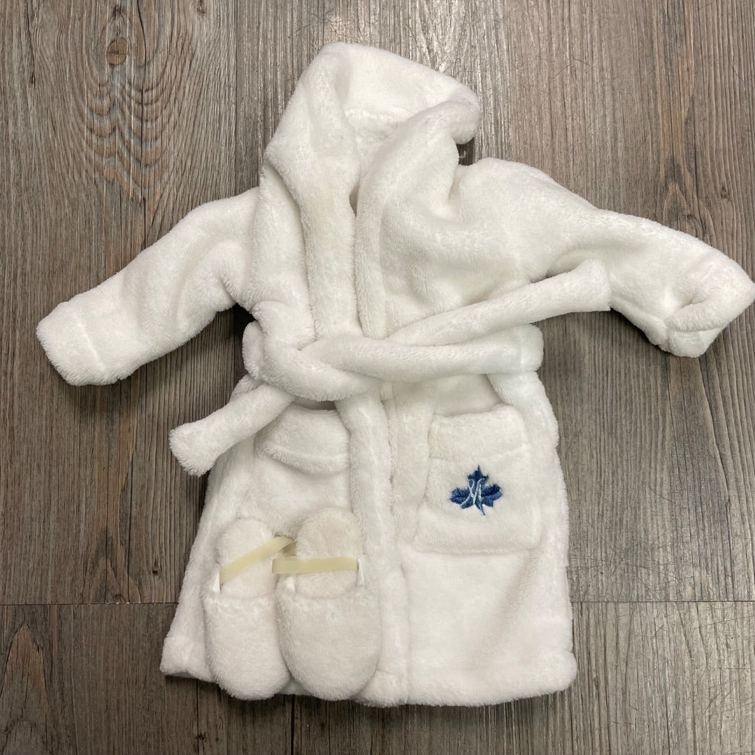 White Maplelea Doll Robe +Slippers, 18 inch Doll