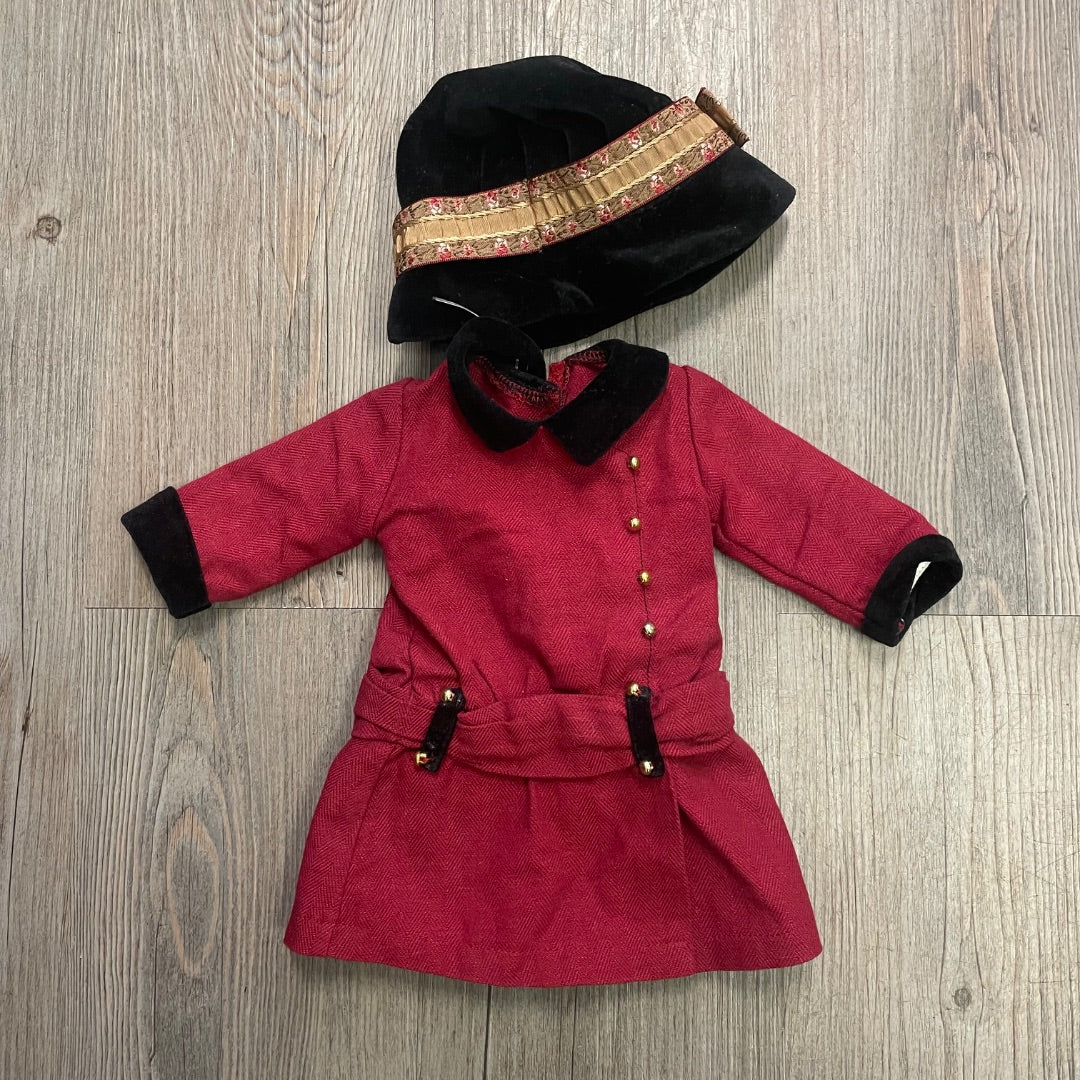 Red  Doll Dress/Hat, 18 Inch