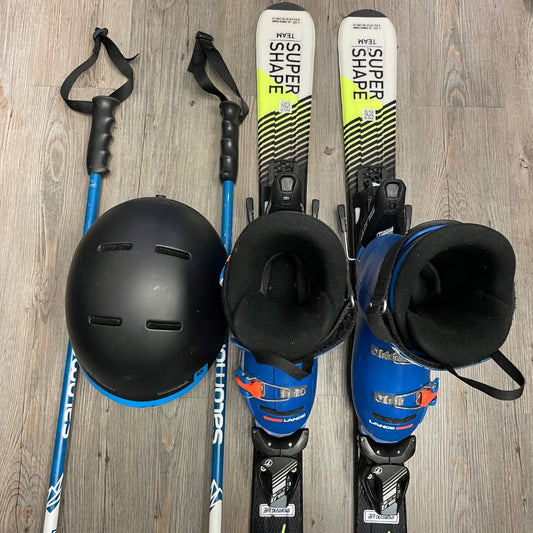 Blue/White/Black Head 7 pcs Ski Set