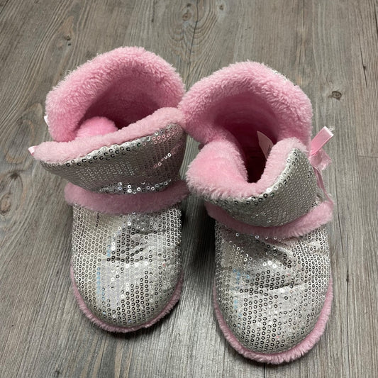 Silver ,Pink Kensie Girl Indoor Booties, 11-12Y