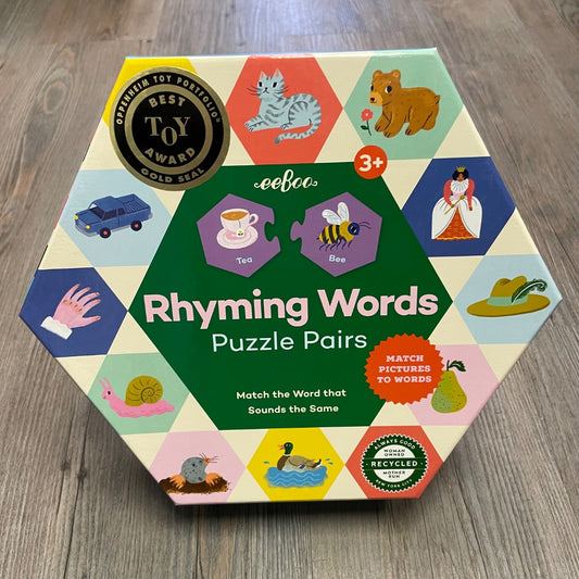 Multi Colour Eeboo Rhyming Words Puzzle Pairs, 3Y+