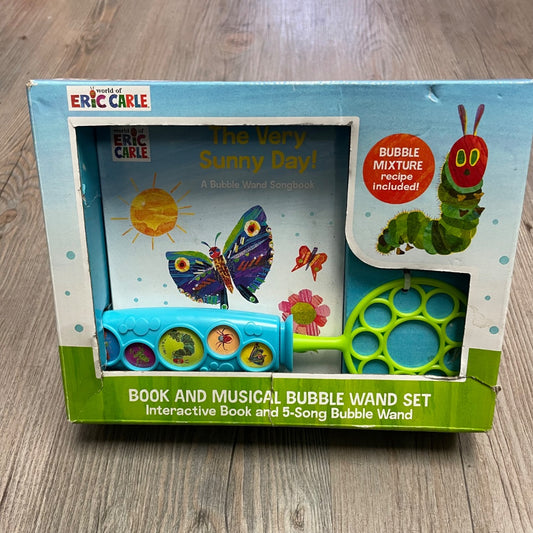 Blue Eric Carle Book And Musical Bubble Wand Set, 3Y+ Like New