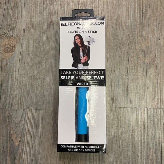 Blue Selfieonastick Wired Selfie On A Stick, NEW