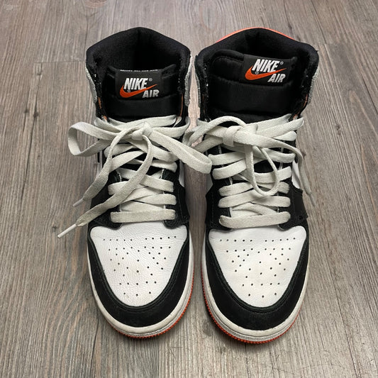 White ,Black Nike Air Jordan Hightop Shoes, 5Y