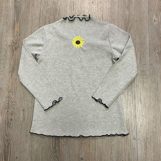 Grey  Sunflower Mock Neck LS Top, 8Y