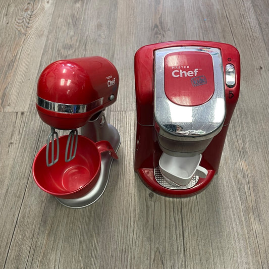 Maroon Master Chef Kids Blender & Coffee maket Set, Pre-owned