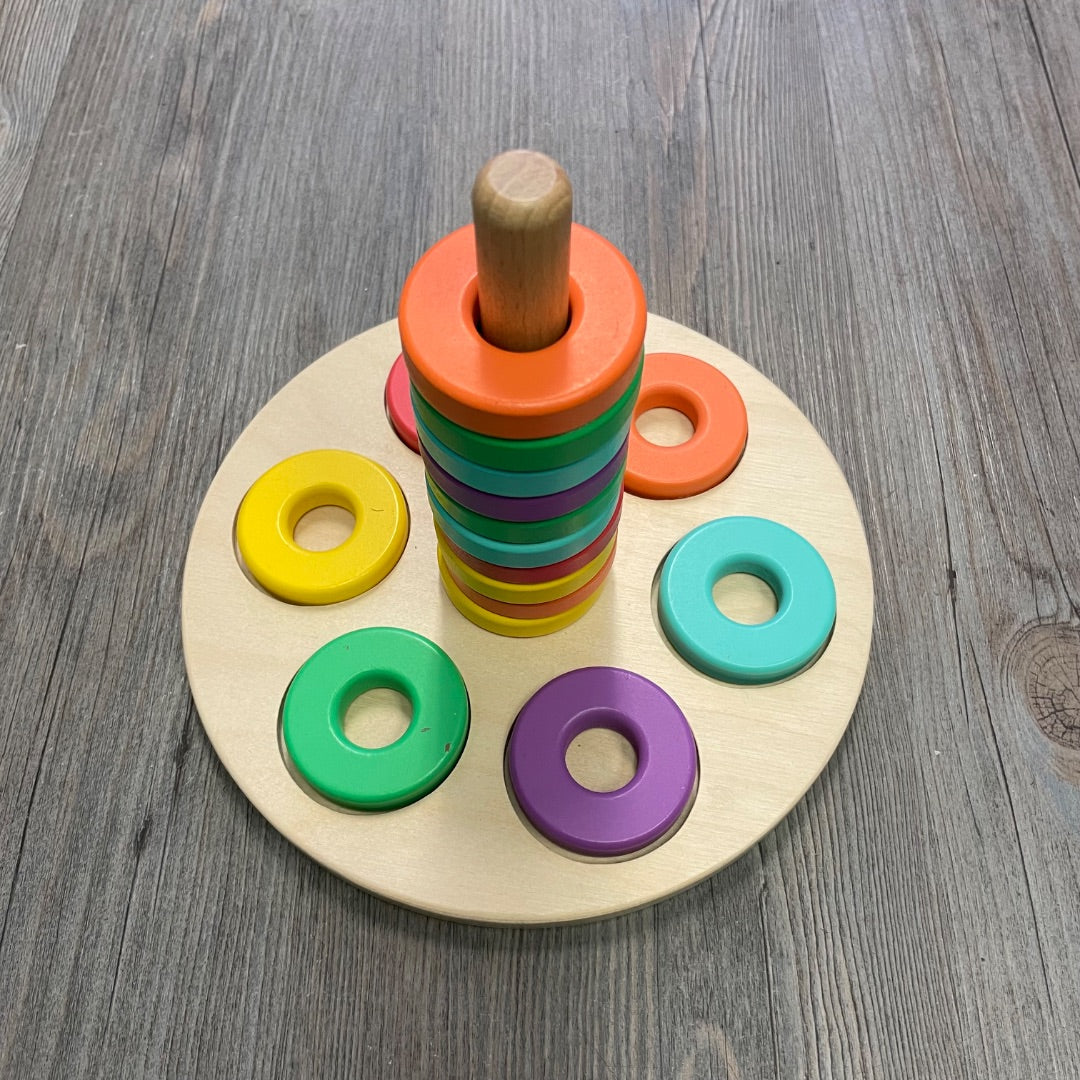 Wooden Lovevery Flexible Ring Stacker, 17 Pcs