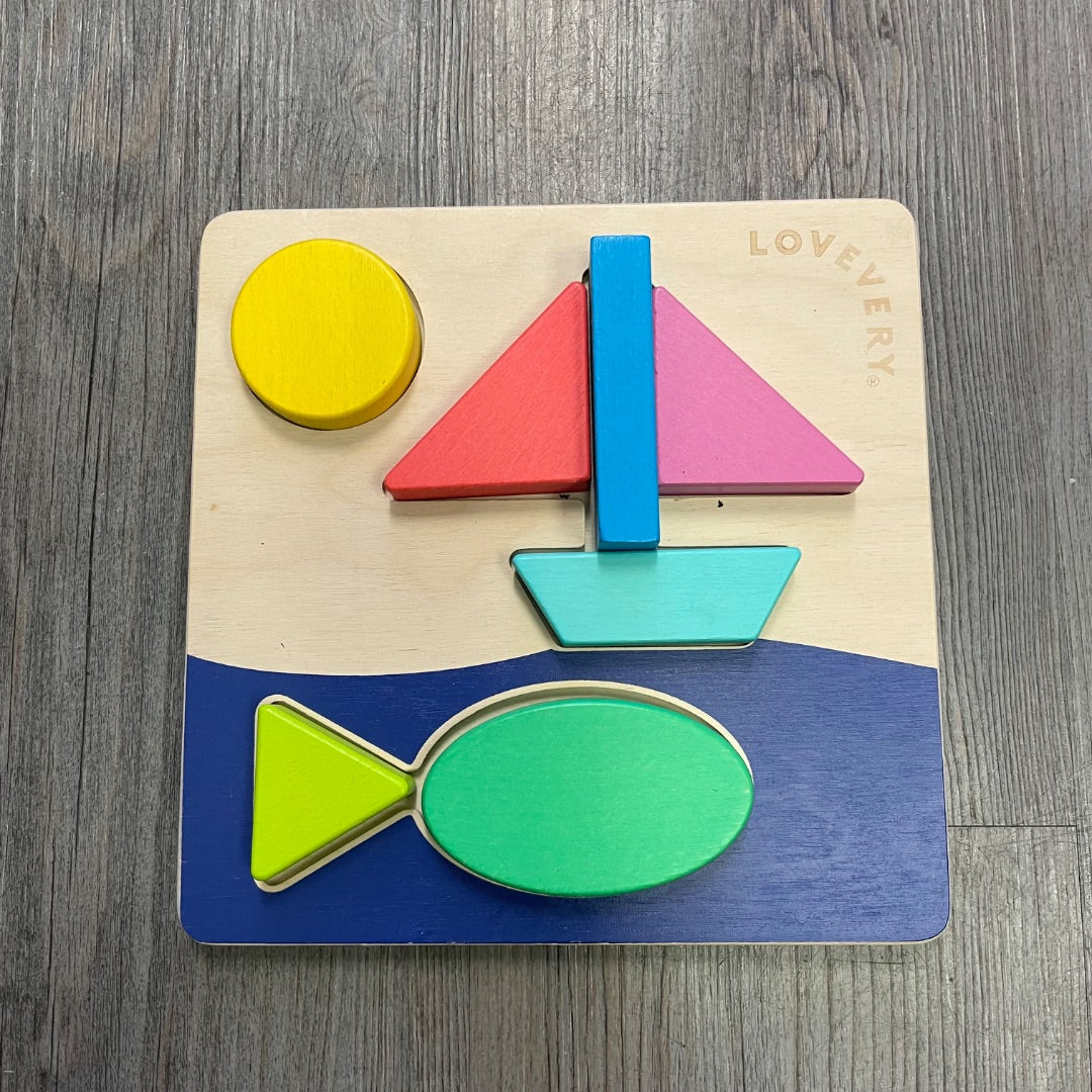 Wooden Lovevery Wooden Boat Puzzle, 8 Pcs