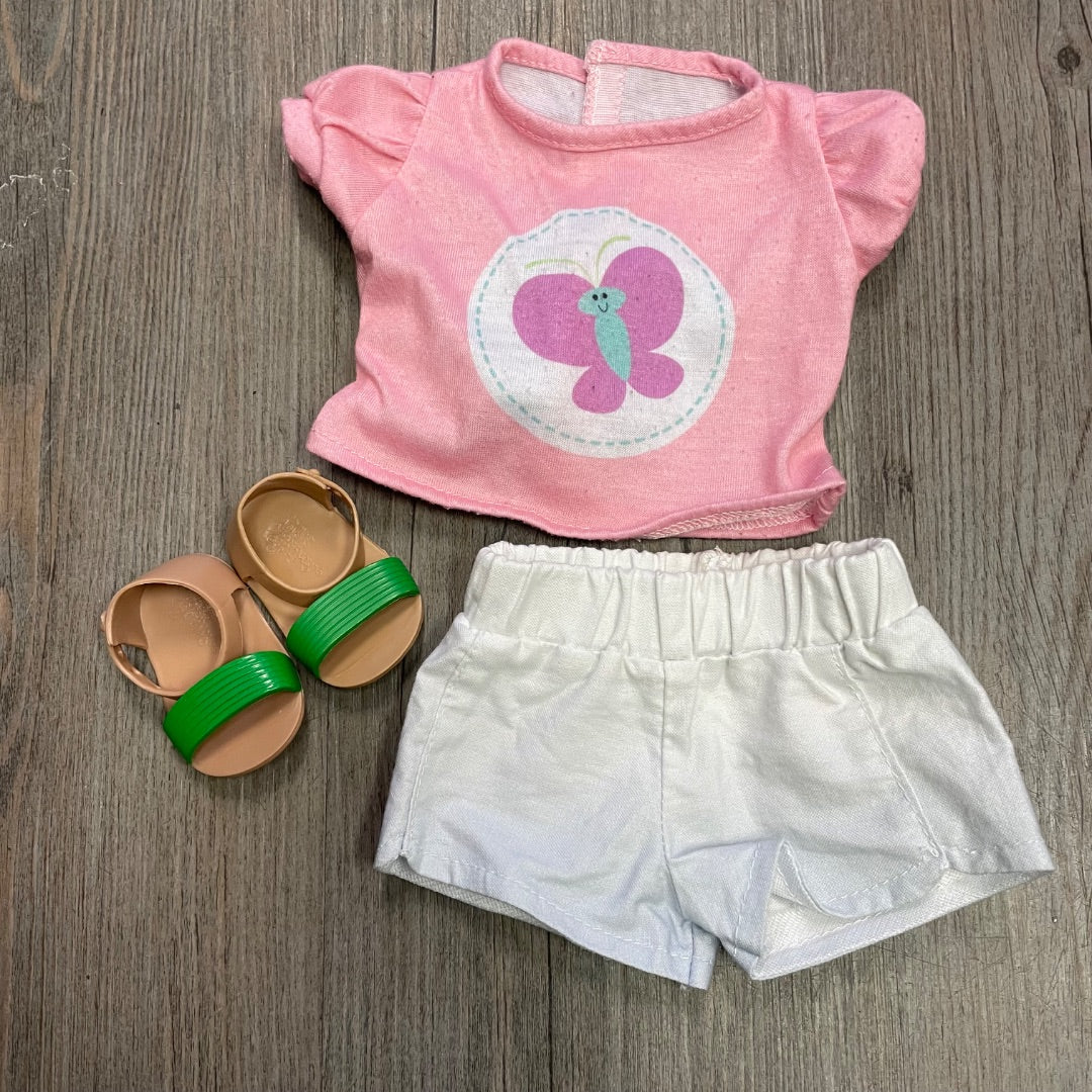 Pink ,White,Beige Our Generation Doll Clothing Set, 18 Inch Doll