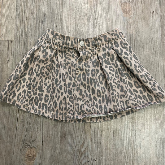 Leopard Zara Denim Skirt, 4-5Y