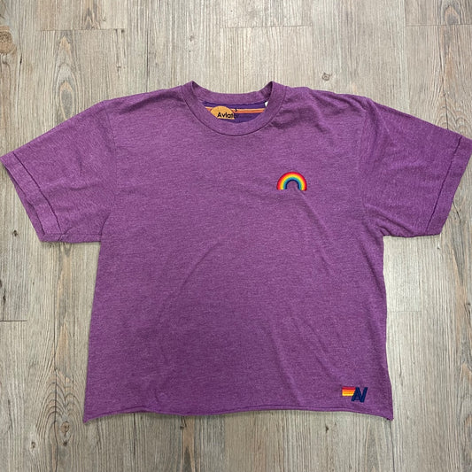 Purple Aviator Nation Boyfriend  Tee, Small