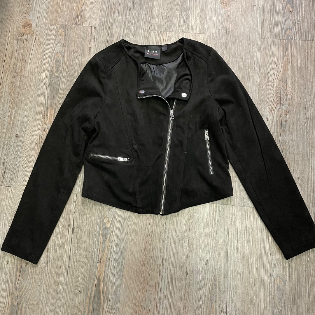 Black Dex Faux Suede Jacket, 12Y