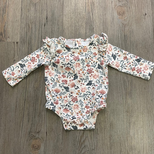 Floral Tahari LS Onesie, 0-3M