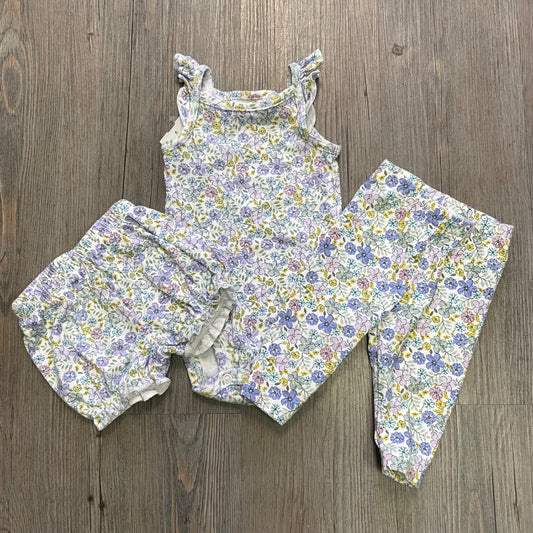 Floral Carters 3PC Baby Clothing Set, 0-3M