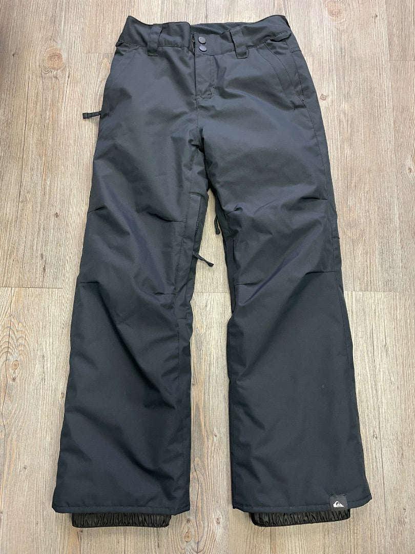 Black Quik Silver Snow Pants, 10Y