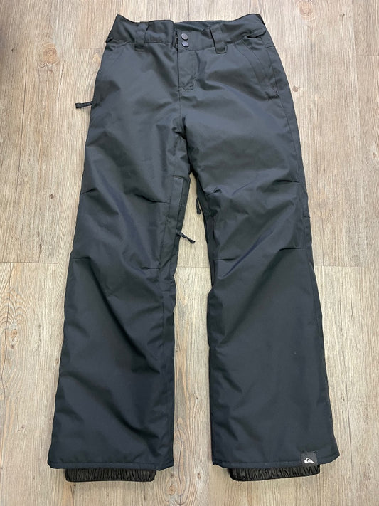 Black Quik Silver Snow Pants, 10Y