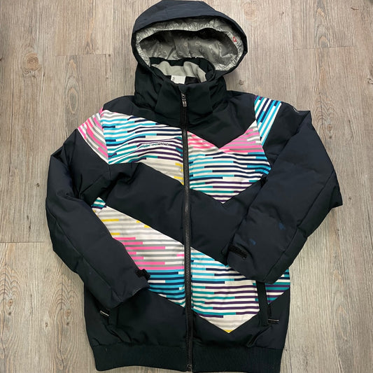 Black,Multi Colour Striped Sunice Ski Winter jacket, 12Y