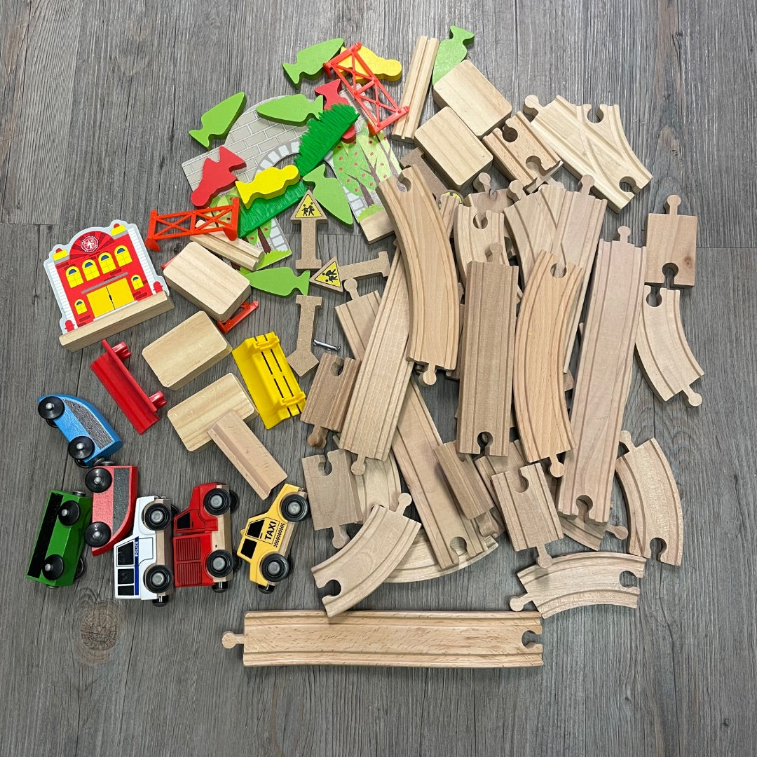Multi Colour  Wooden Train Set, Pre-owned
