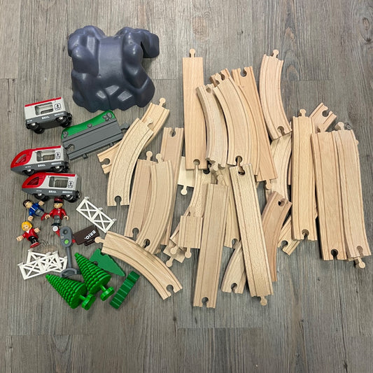Multi Colour Brio Wooden Train Set, Pre-owned