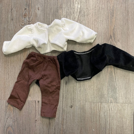 Multi Colour  Velour Doll Clothing Set, 18 inch doll