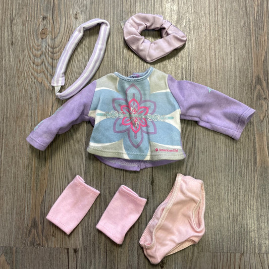 Multi Colour  Dance Outfit with Scrunchie, 18 inch doll