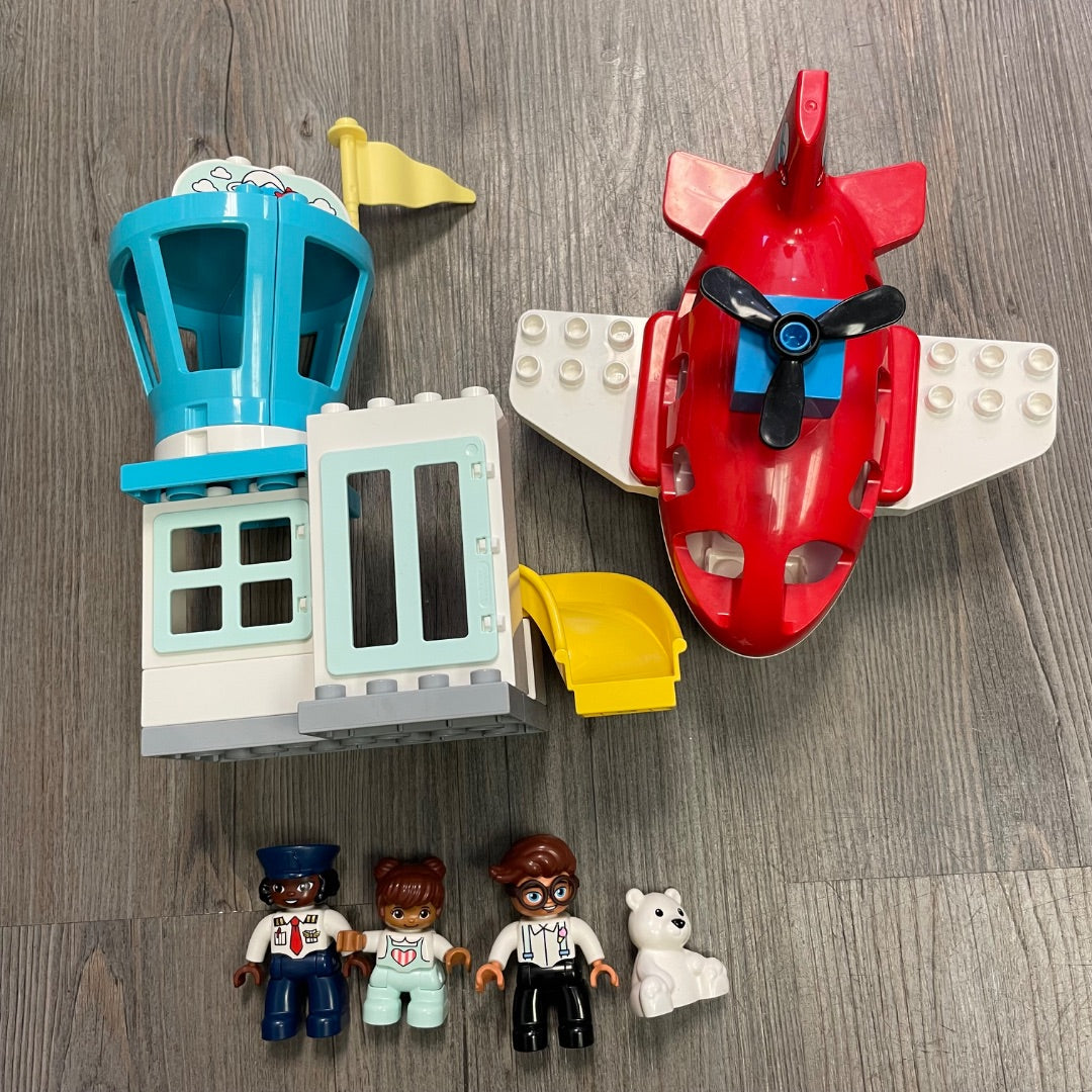 Multi Colour Lego Duplo Airplane & Airport  Set, Pre-owned