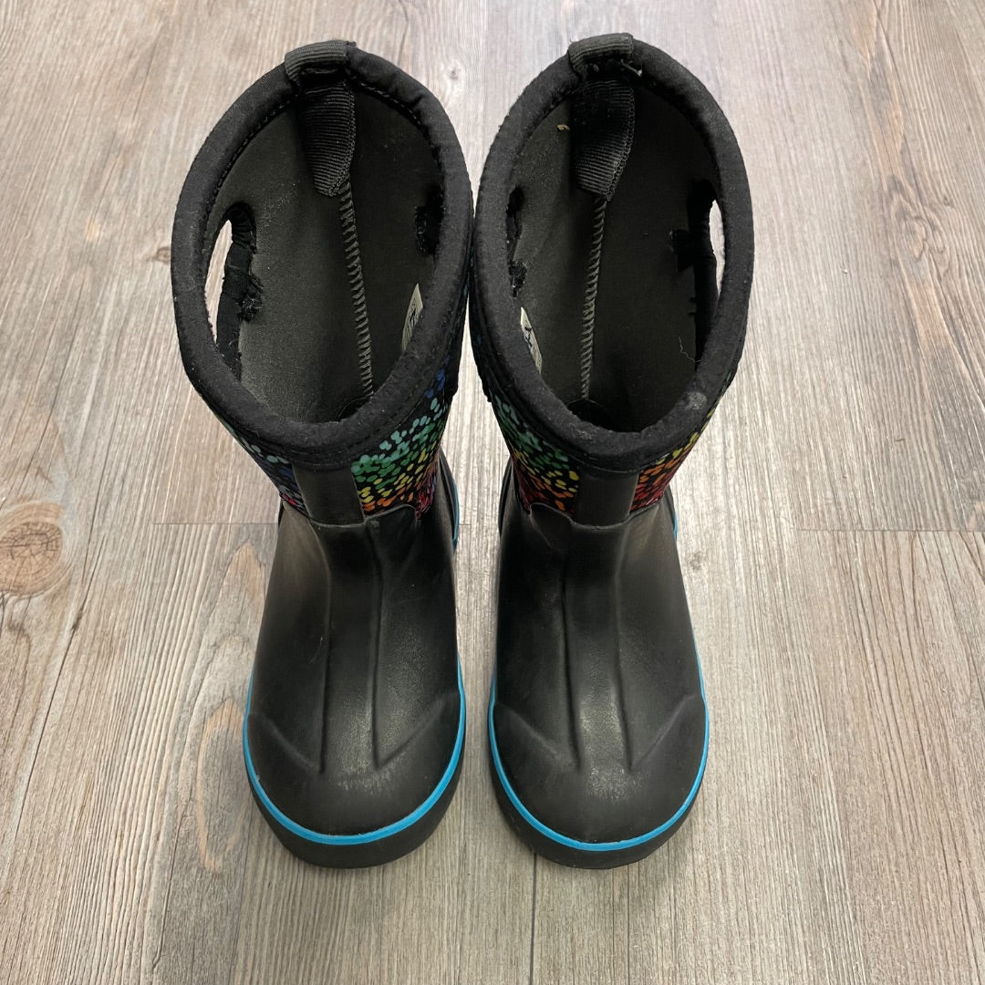 Rainbow Dot Bogs Winter Boots, 9T