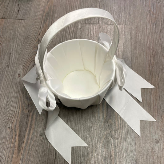 White  Flower Girls Basket