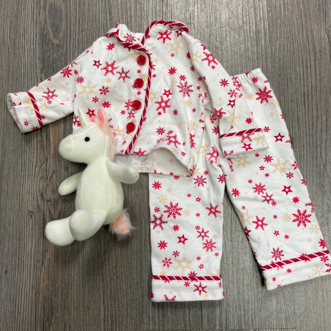 Snow Flakes Print American Girl Doll Clothing Set, 12 Inch Doll