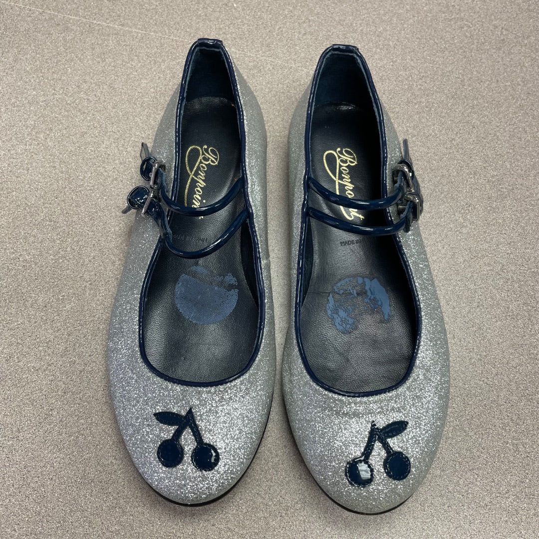 Silver Bonpoint Flat Shoes, 13Y