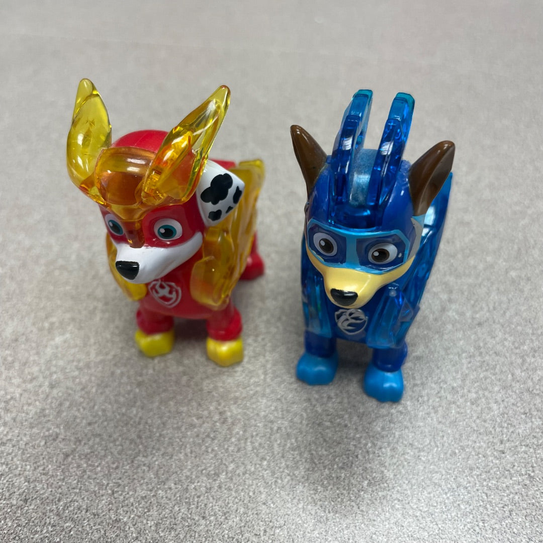 Red ,Blue  Paw Patrol Action Figure, Pre-owned
