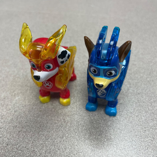Red ,Blue  Paw Patrol Action Figure, Pre-owned