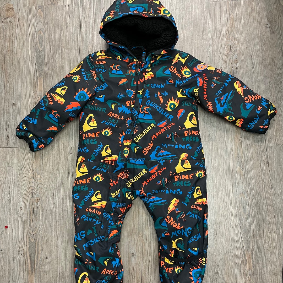Multi Colour Quik Silver Sherpa lined bunting Suit, 12-18M