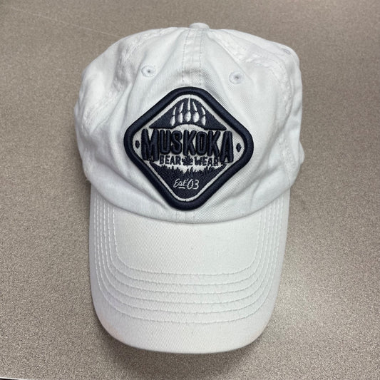 White Muskoka Bear Wear Baseball Cap 7Y+