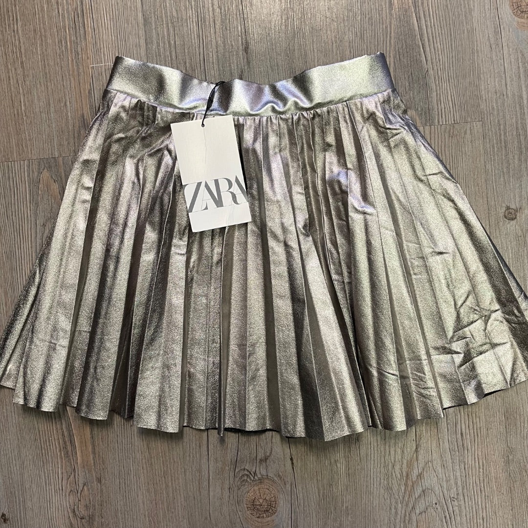 Metallic New Pleated Skirt 10Y