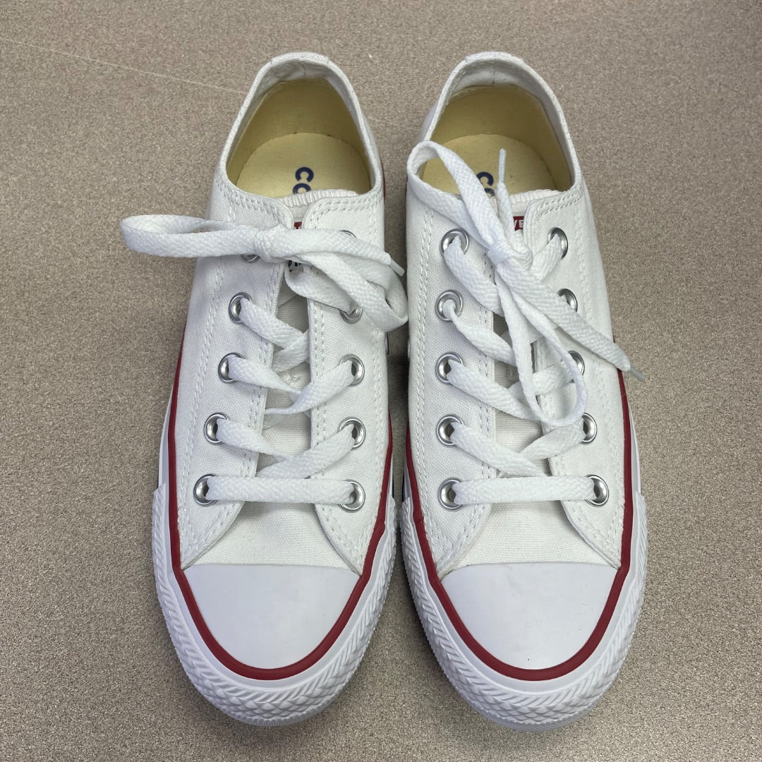 White Converse Lace Up Shoes, 5.5Y