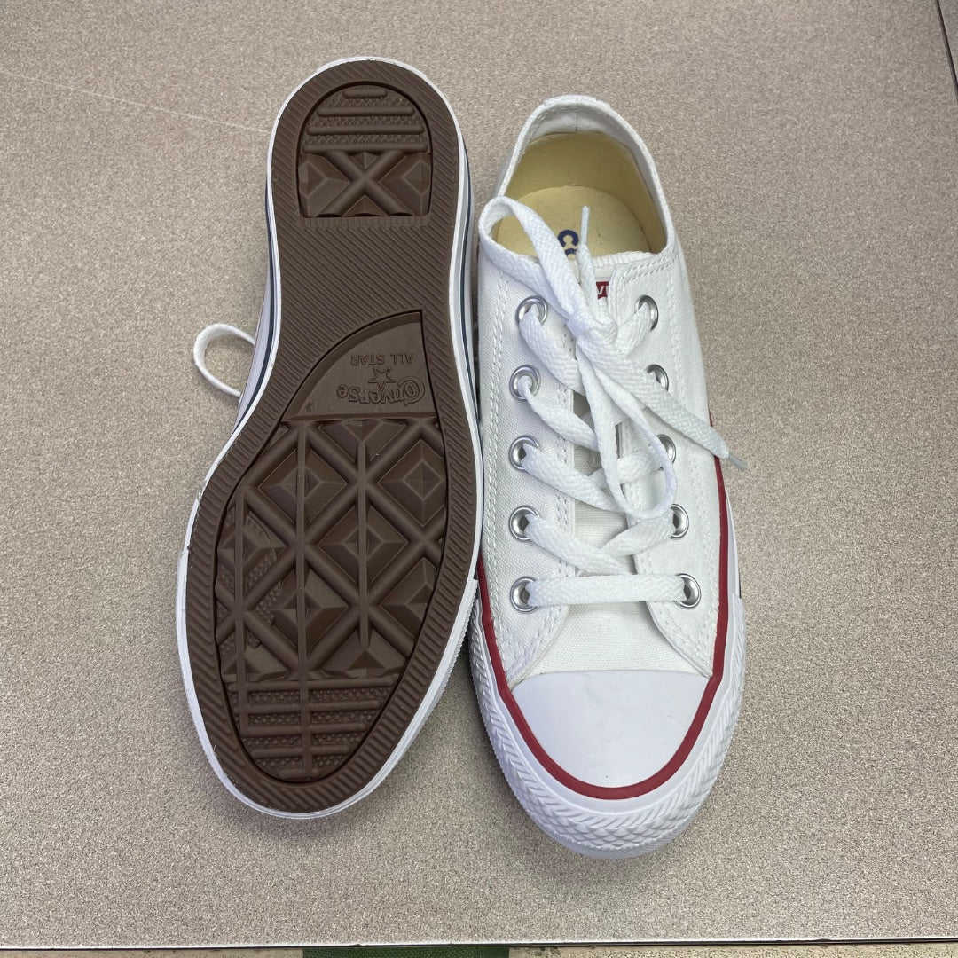 White Converse Lace Up Shoes, 5.5Y
