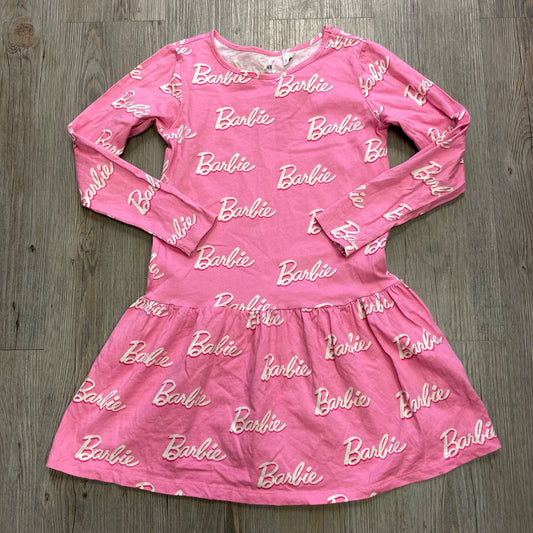 Pink LS Barbie Dress 6-7Y