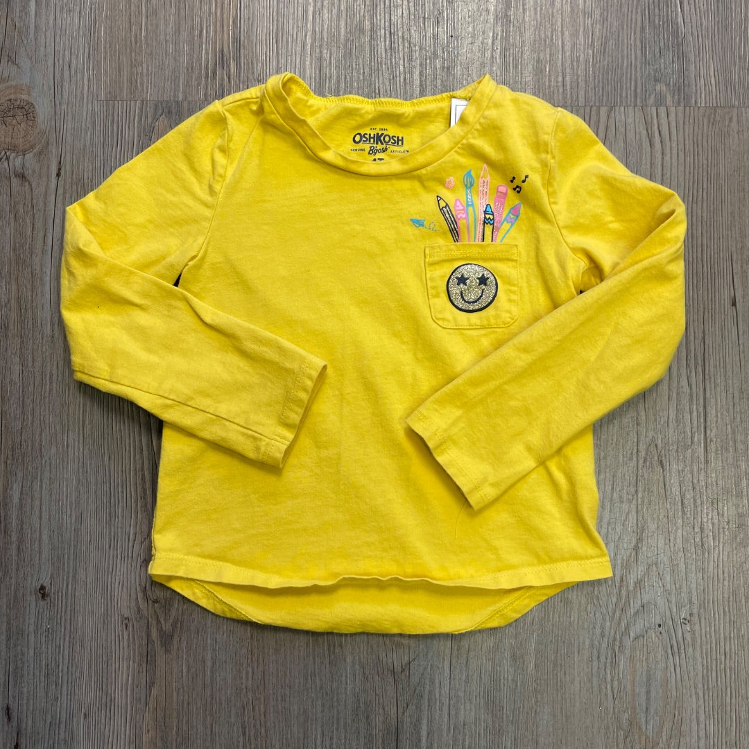 Yellow Oshkosh LS Top, 4Y