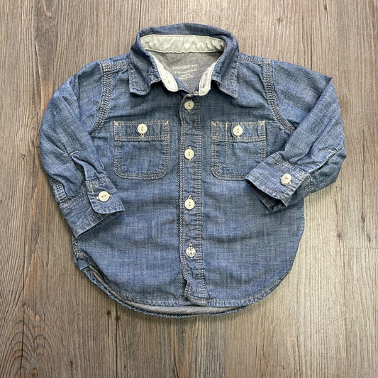 Blue Gap Lined LS Shirt, 12-18M