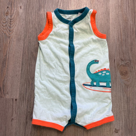 Dino Print Carters SSL Romper, 6M