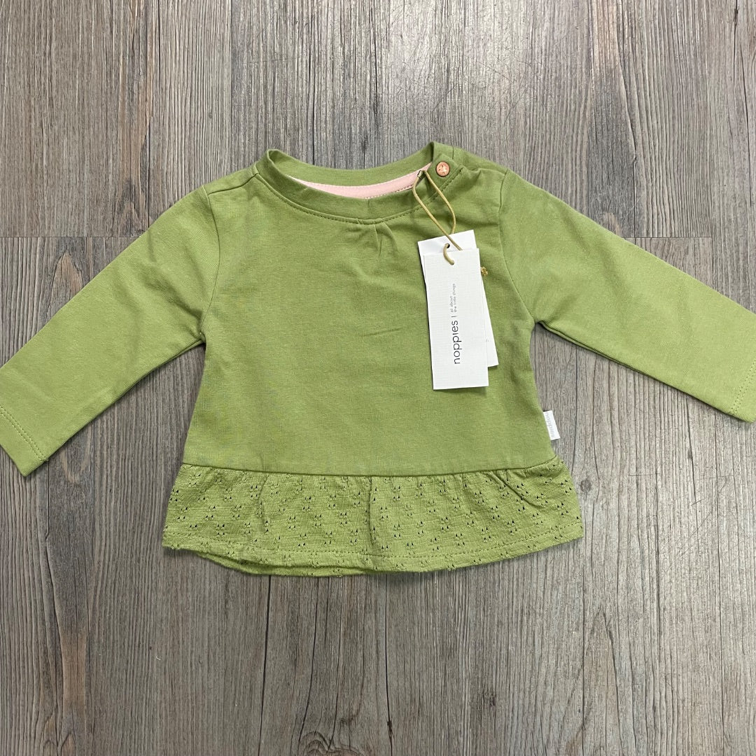 Sage Noppies Baby Organic Moocroft LS Tee, 1-2M