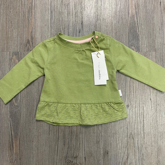 Sage Noppies Baby Organic Moocroft LS Tee, 1-2M