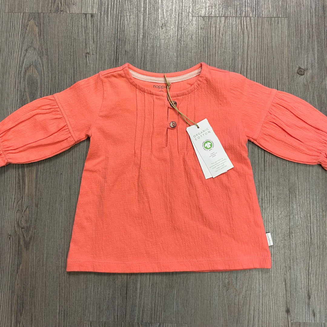 Shell Pink Noppies Baby Organic Dress Moreland LS, 1-2M