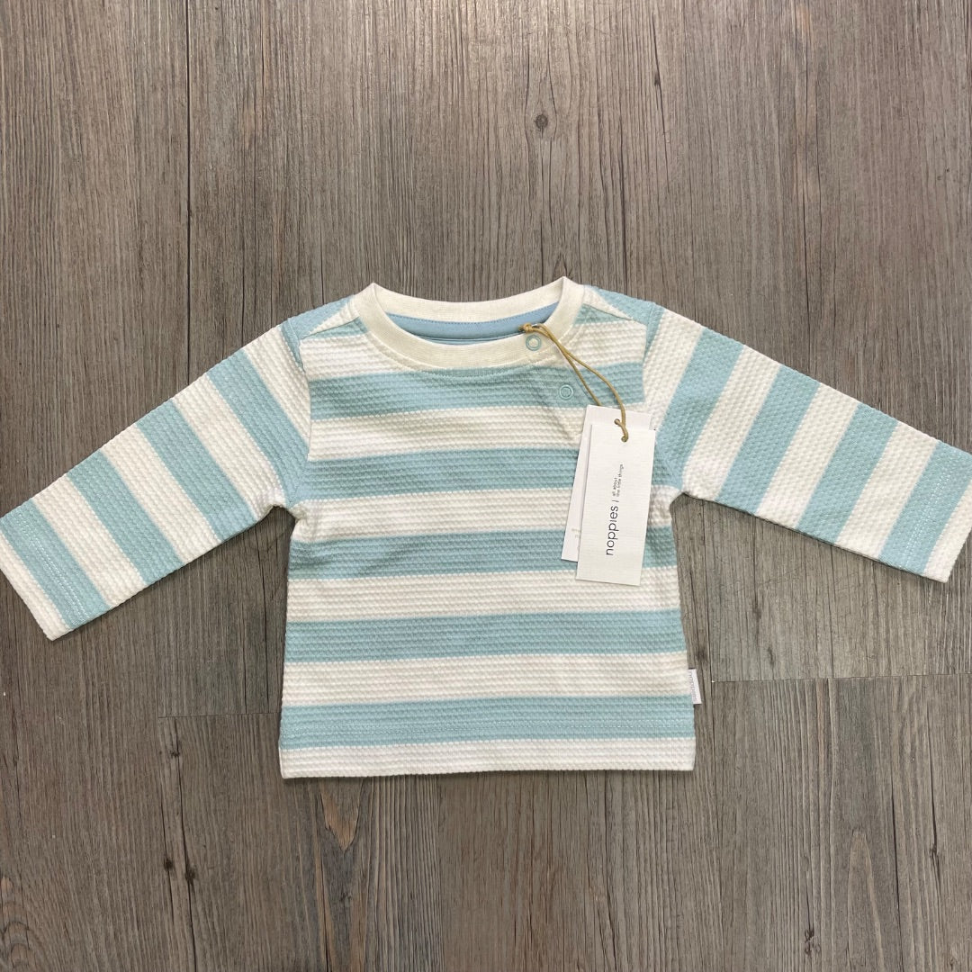 Stripe Pattern Noppies Unisex Tee Ogden LS, 1-2M
